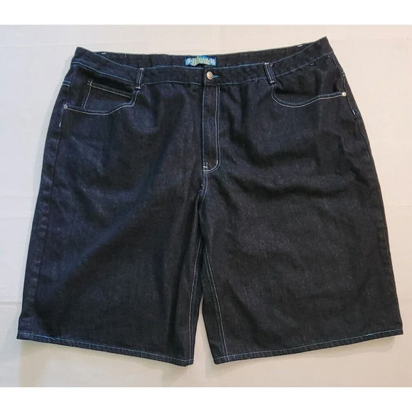 Jinzu Baggy Jean Shorts Dark Wash Y2K Hip Hop Skater Size 52x14 - Picture 1 of 3